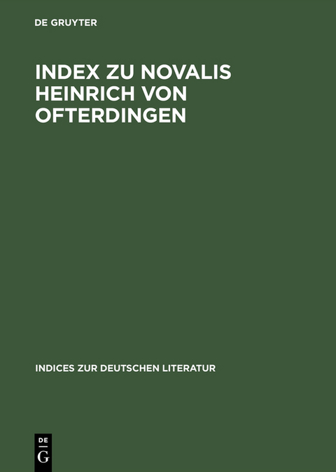 Index zu Novalis Heinrich von Ofterdingen - 