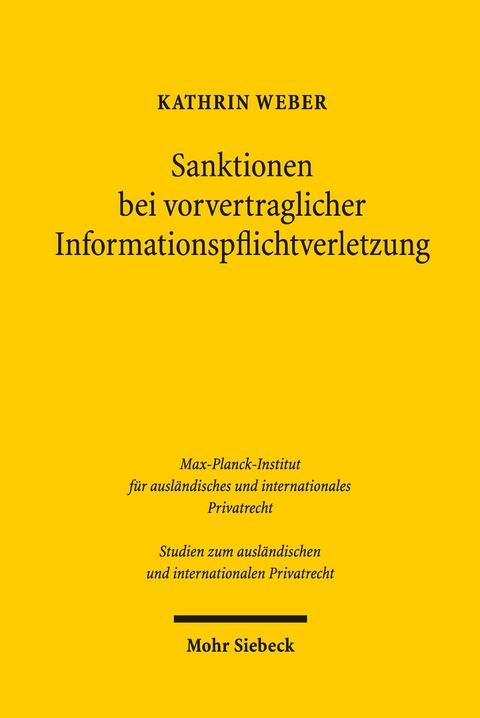 Sanktionen bei vorvertraglicher Informationspflichtverletzung -  Kathrin Weber