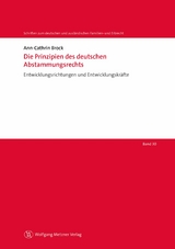 Die Prinzipien des deutschen Abstammungsrechts - Ann-Cathrin Brock