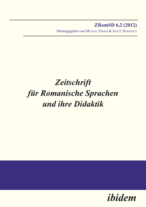 Zeitschrift für Romanische Sprachen und ihre Didaktik - 