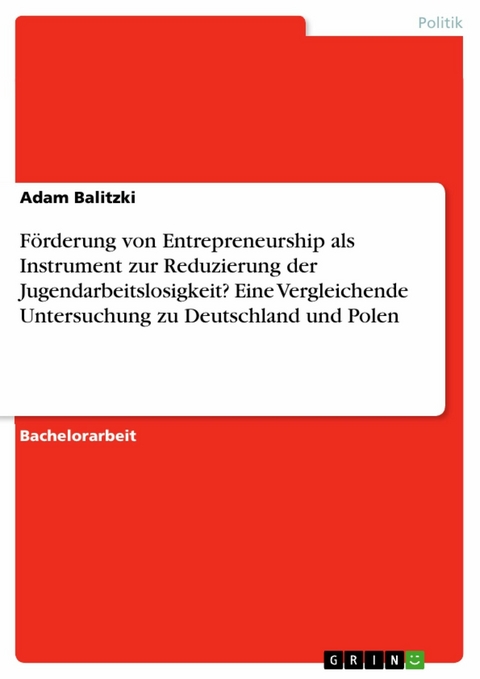 Förderung von Entrepreneurship als Instrument zur Reduzierung der Jugendarbeitslosigkeit? Eine Vergleichende Untersuchung zu Deutschland und Polen - Adam Balitzki