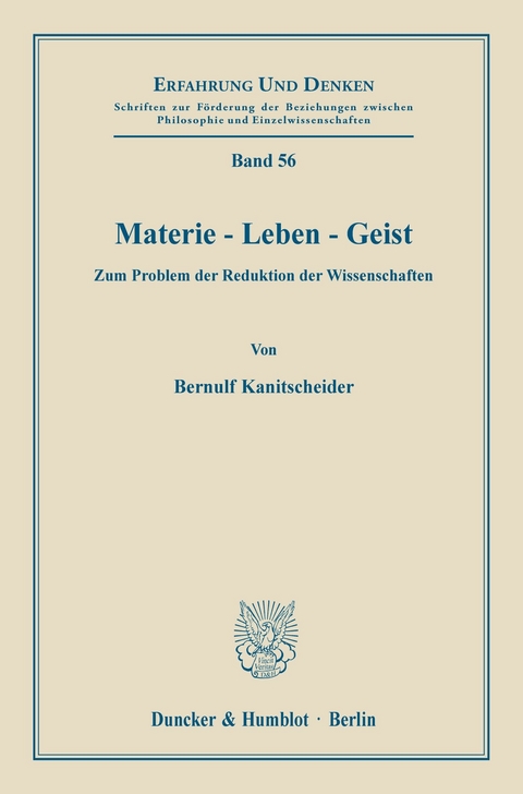 Materie - Leben - Geist. - 