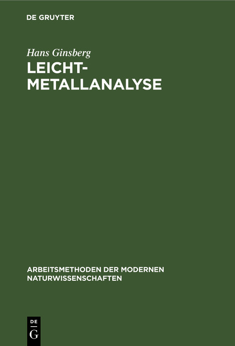 Leichtmetallanalyse - Hans Ginsberg