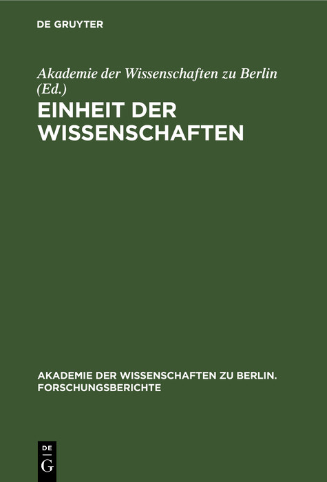 Einheit der Wissenschaften - 