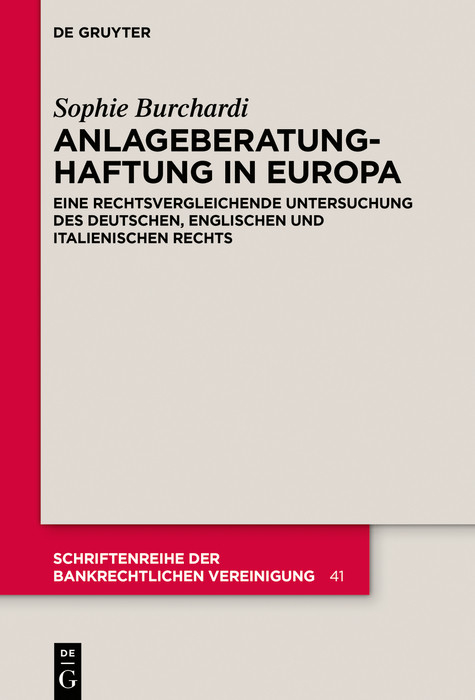 Anlageberatungshaftung in Europa - Sophie Burchardi