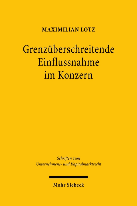 Grenzüberschreitende Einflussnahme im Konzern -  Maximilian Lotz