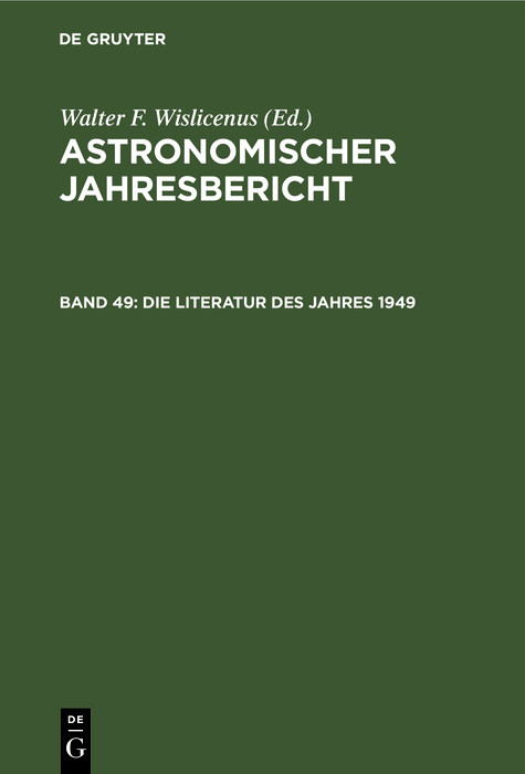 Die Literatur des Jahres 1949