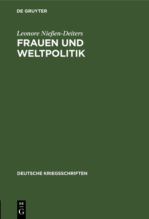 Frauen und Weltpolitik - Leonore Nießen-Deiters