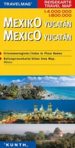 KUNTH Reisekarte Mexiko, Yucatan 1:4 Mio./1:800 000