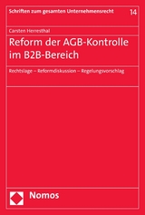 Reform der AGB-Kontrolle im B2B-Bereich - Carsten Herresthal