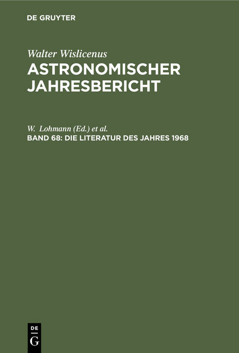 Die Literatur des Jahres 1968 - 