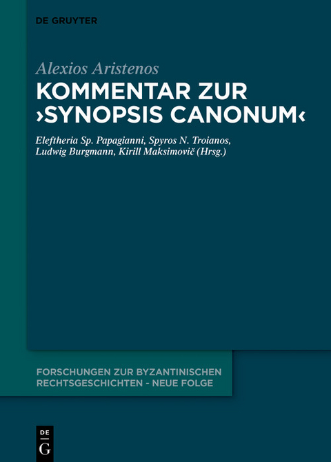 Kommentar zur "Synopsis canonum" - Alexios Aristenos