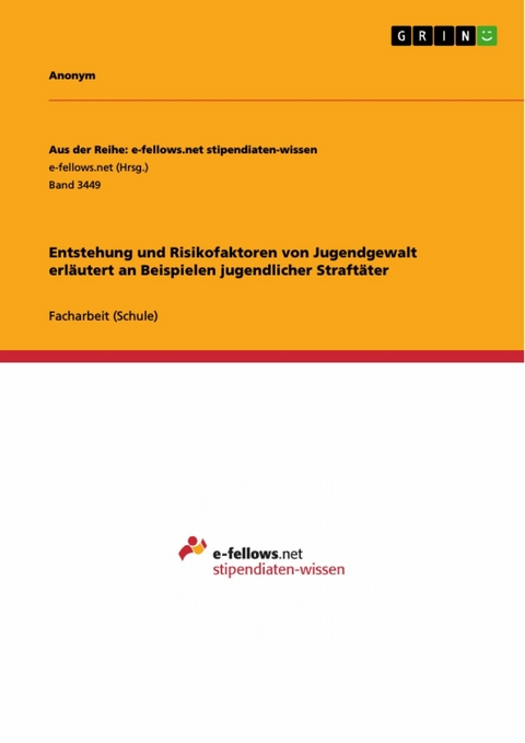 Entstehung und Risikofaktoren von Jugendgewalt erläutert an Beispielen jugendlicher Straftäter