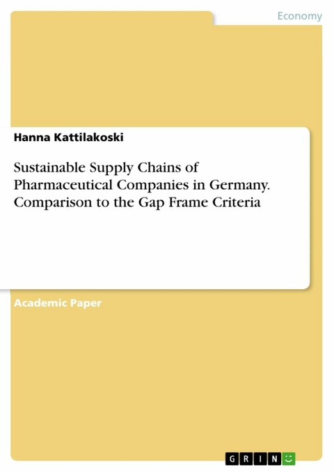 Sustainable Supply Chains of Pharmaceutical Companies in Germany. Comparison to the Gap Frame Criteria - Hanna Kattilakoski