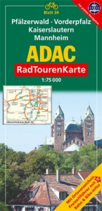 ADAC Radtourenkarte Pfälzerwald, Vorderpfalz, Kaiserslautern, Mannheim - 