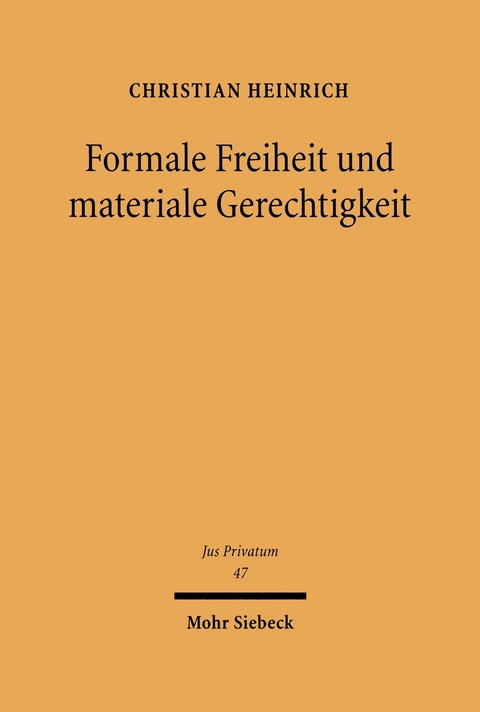 Formale Freiheit und materiale Gerechtigkeit -  Christian Heinrich