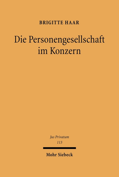 Die Personengesellschaft im Konzern -  Brigitte Haar