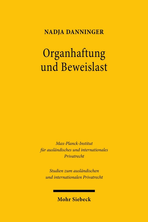 Organhaftung und Beweislast -  Nadja Danninger