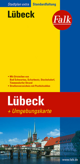 Falk Stadtplan Extra Standardfaltung Lübeck mit Ortsteilen von Bad Schwartau, Sc