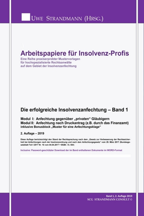 Die erfolgreiche Insolvenzanfechtung – Band 1 - Jens-Uwe Strandmann