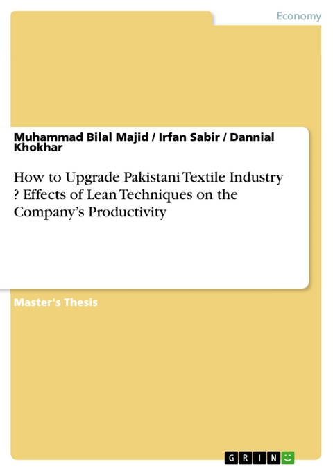 How to Upgrade Pakistani Textile Industry ? Effects of Lean Techniques on the Company's Productivity -  Muhammad Bilal Majid,  Irfan Sabir,  Dannial Khokhar