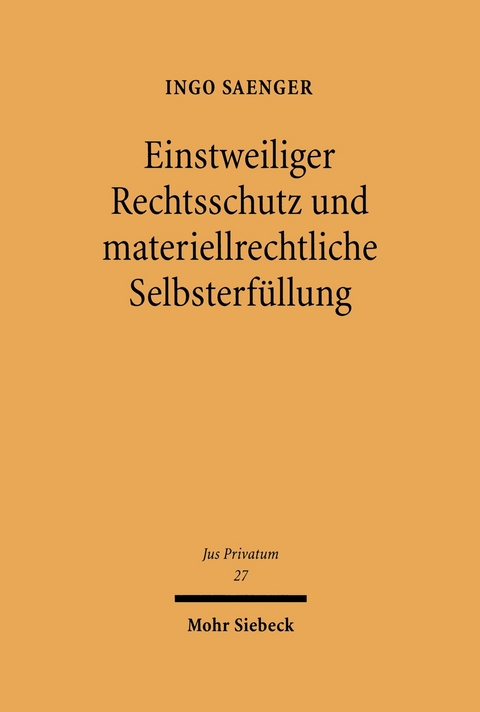 Einstweiliger Rechtsschutz und materiellrechtliche Selbsterfüllung -  Ingo Saenger