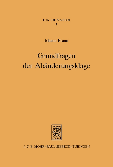 Grundfragen der Abänderungsklage -  Johann Braun