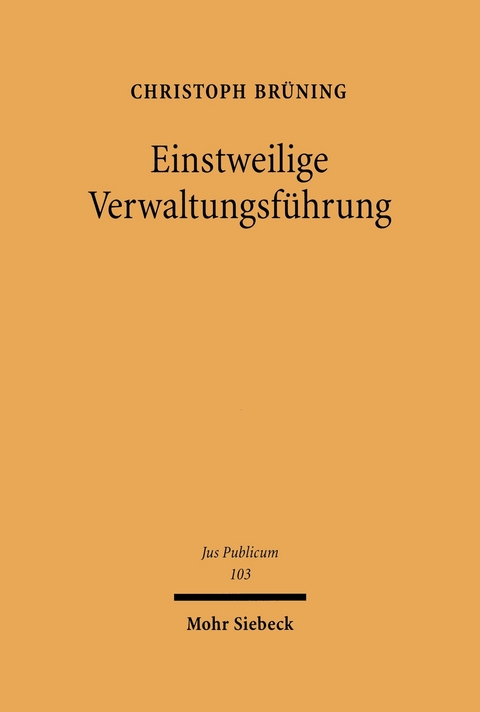 Einstweilige Verwaltungsführung -  Christoph Brüning