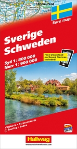 Schweden Strassenkarte 1:800 000/1:900 000 - 