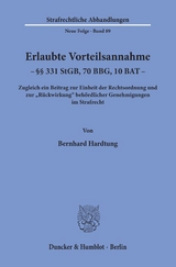 Erlaubte Vorteilsannahme - §§ 331 StGB, 70 BBG, 10 BAT. - Bernhard Hardtung