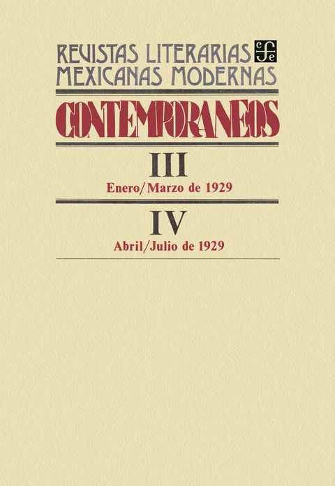 Contemporáneos III, enero-marzo de 1929 - IV, abril-julio de 1929 - Varios Autores