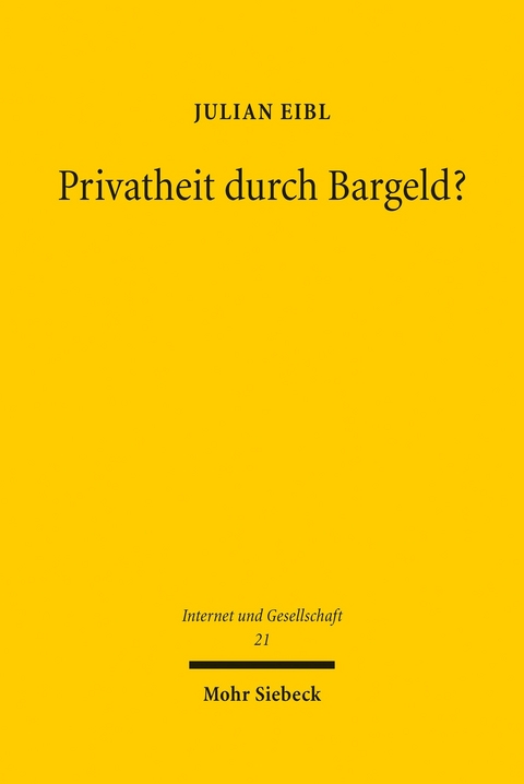 Privatheit durch Bargeld? -  Julian Eibl