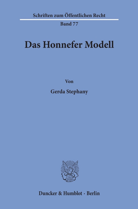 Das Honnefer Modell. -  Gerda Stephany