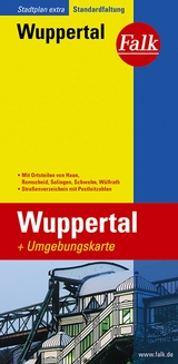 Falk Stadtplan Extra Standardfaltung Wuppertal 1:20 000 mit Ortsteilen von