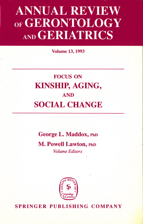 Annual Review of Gerontology and Geriatrics, Volume 13, 1993 - 