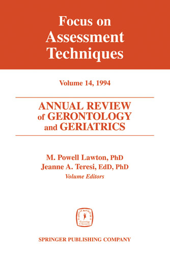 Annual Review of Gerontology and Geriatrics, Volume 14, 1994 - 