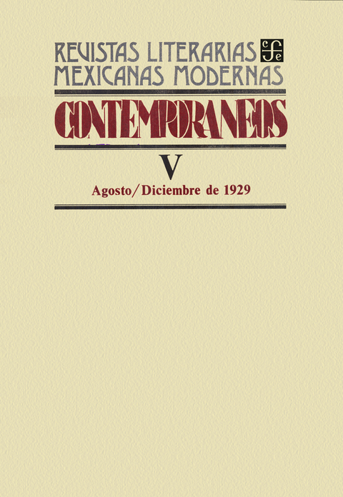 Contemporáneos V, agosto–diciembre de 1929 - Varios Autores