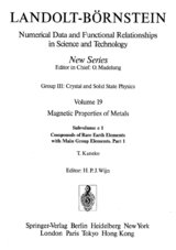 Compounds of Rare Earth Elements with Main Group Elements / Verbindungen der seltenen Erden mit Elementen der Hauptgruppen 1 - T. Kaneko