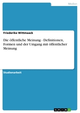 Die öffentliche Meinung - Definitionen, Formen und der Umgang mit öffentlicher Meinung - Friederike Wittmaack