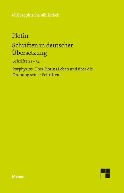 Schriften in deutscher Übersetzung -  Plotin