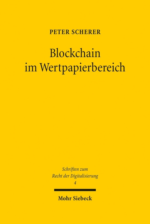 Blockchain im Wertpapierbereich -  Peter Scherer