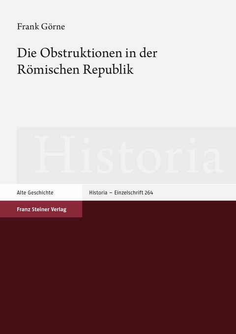 Die Obstruktionen in der Römischen Republik -  Frank Görne