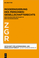 Modernisierung des Personengesellschaftsrechts - 