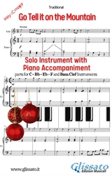 Go Tell it on the Mountain (in C) for solo instrument and piano -  Traditional