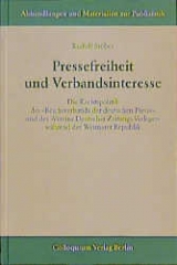 Pressefreiheit und Verbandsinteresse - Rudolf Stöber