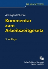 Kommentar zum Arbeitszeitgesetz - Rudolf Anzinger, Wolfgang Koberski