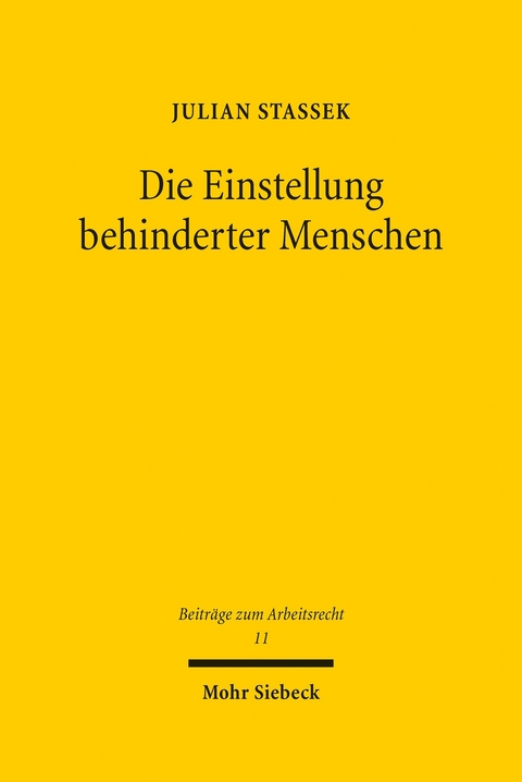 Die Einstellung behinderter Menschen -  Julian Stassek