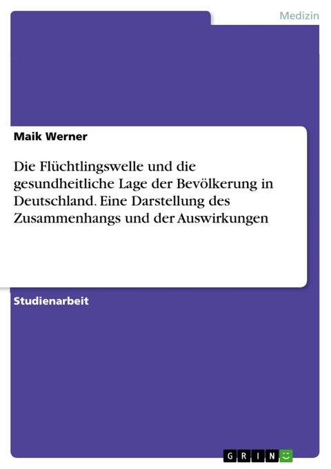 Die Flüchtlingswelle und die gesundheitliche Lage der Bevölkerung in Deutschland. Eine Darstellung des Zusammenhangs und der Auswirkungen - Maik Werner