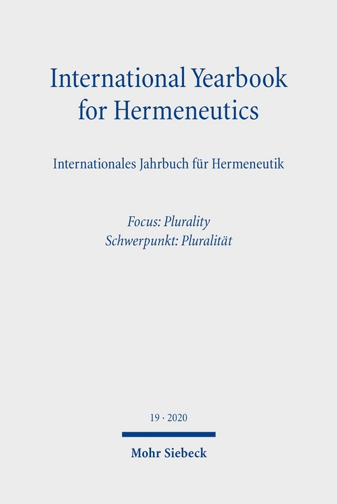 International Yearbook for Hermeneutics/Internationales Jahrbuch für Hermeneutik - 