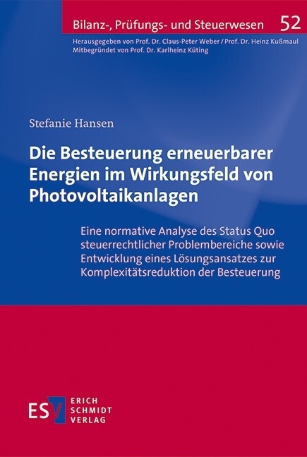 Die Besteuerung erneuerbarer Energien im Wirkungsfeld von Photovoltaikanlagen -  Stefanie Hansen